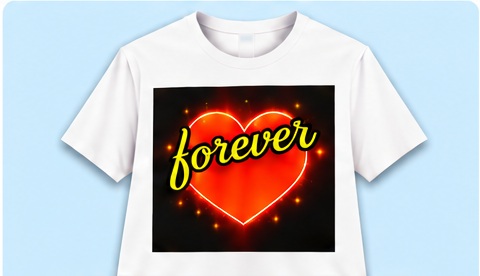 White Forever heart T-shirt and View T-Shirts button